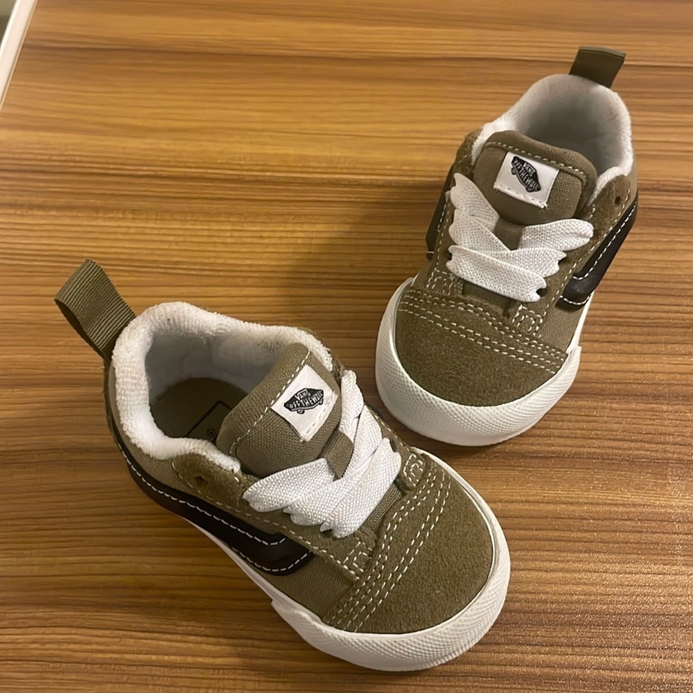 Vans knu skool toddler green sz 3.5